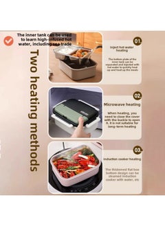 Generic Insulated Lunch Box For Office Workers 2024 Winter New Students Special Large-capacity Lunch Box Can Be Heated By Microwave Oven-Specifications:Dark Green-single Frame-1200ml (free Engraving)  - Image 4