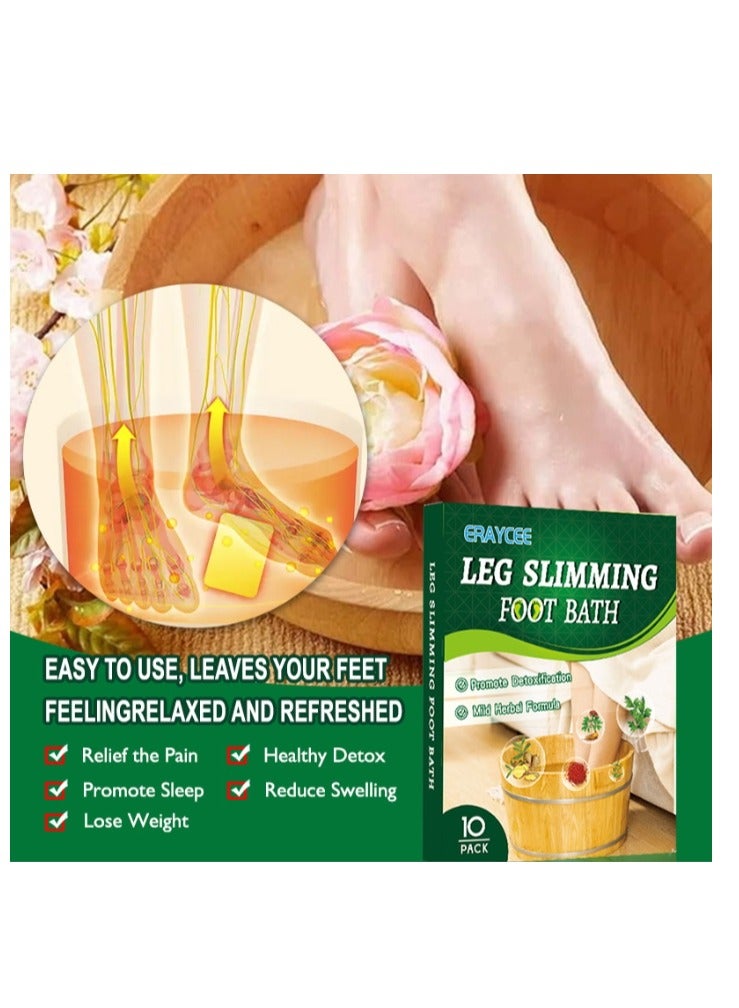 ERAYCEE 10 Packs Herbal Soothing Foot Bath Bag  Slim Body Sculpting Slim Thighs & Big Belly - Foot Bath Foot Soak Bag - Image 2