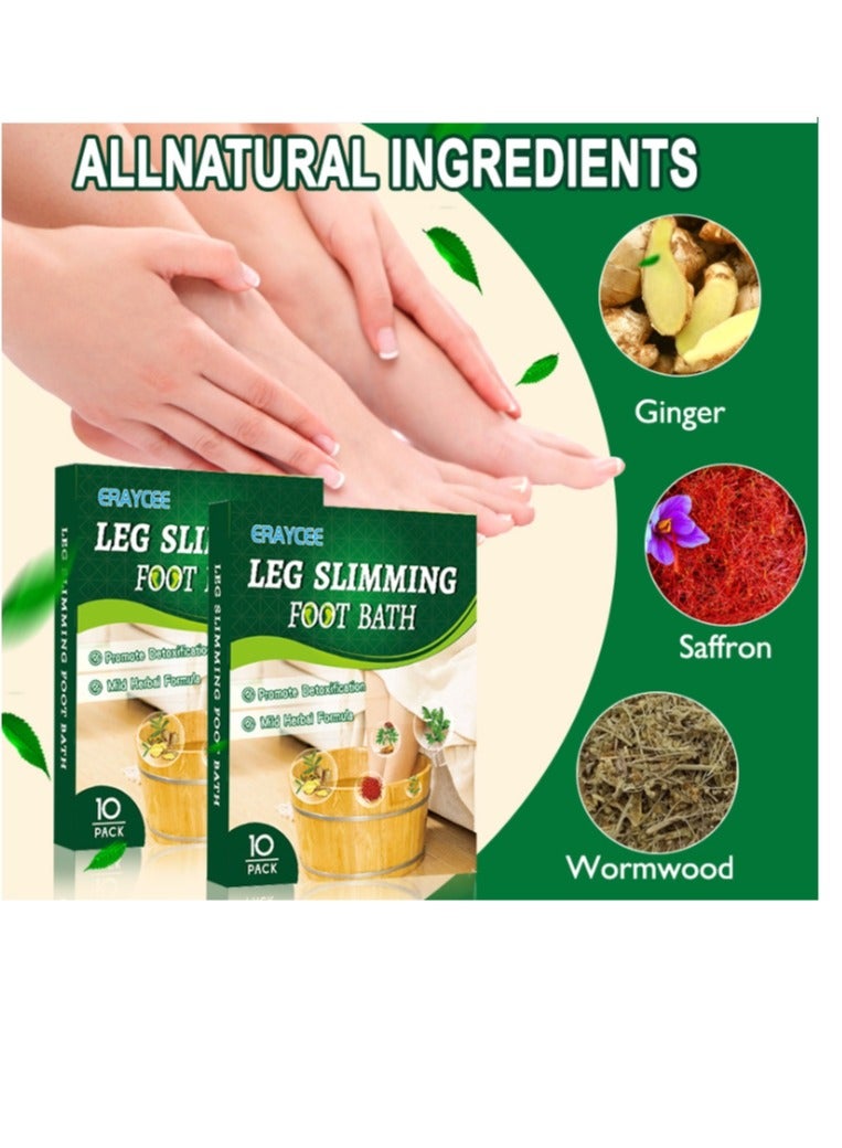 ERAYCEE 10 Packs Herbal Soothing Foot Bath Bag  Slim Body Sculpting Slim Thighs & Big Belly - Foot Bath Foot Soak Bag - Image 4