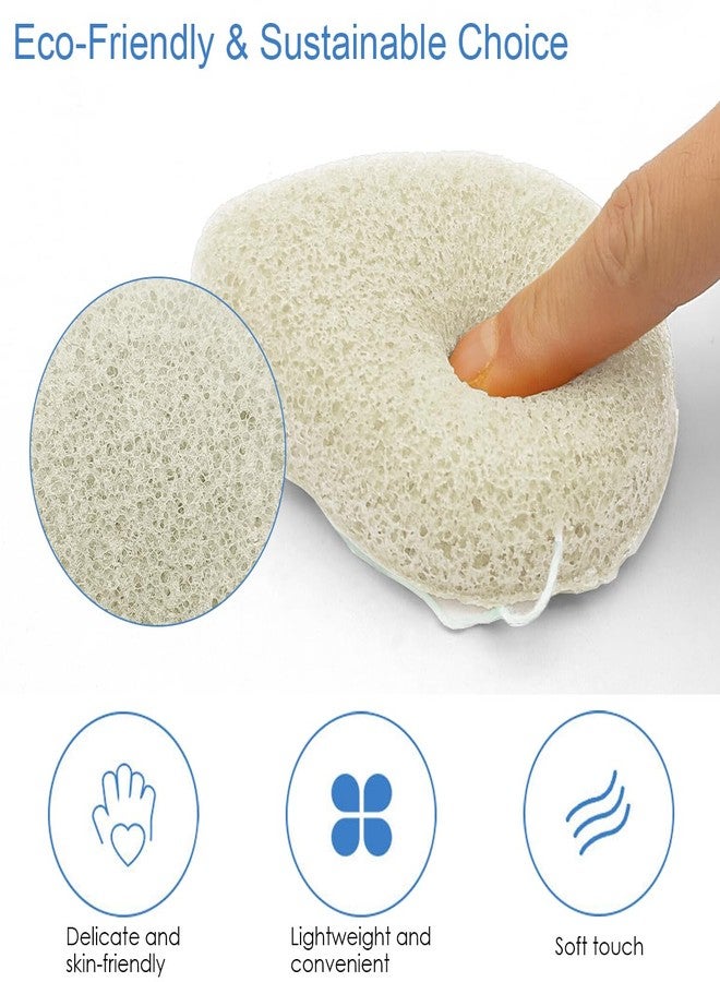 DaKuan Natural Facial Cleansing Sponge (3-Pack | Gentle Plant-Based Face Scrubber for Deep Pore Cleansing | Soft Exfoliating Pad for All Skin Types (White - Image 4
