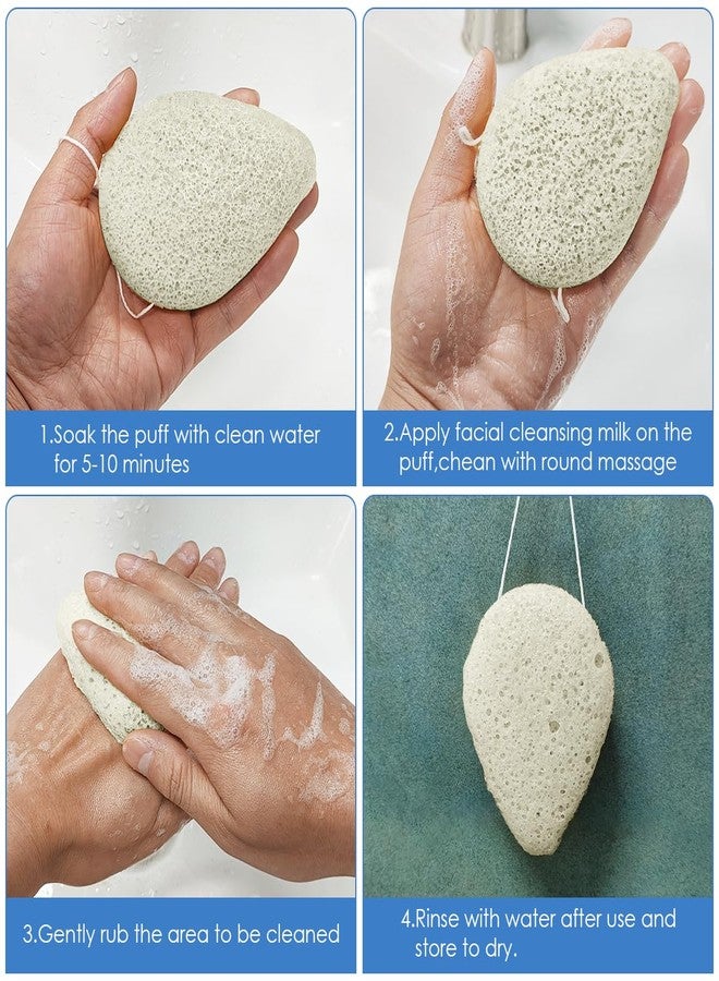 DaKuan Natural Facial Cleansing Sponge (3-Pack | Gentle Plant-Based Face Scrubber for Deep Pore Cleansing | Soft Exfoliating Pad for All Skin Types (White - Image 3