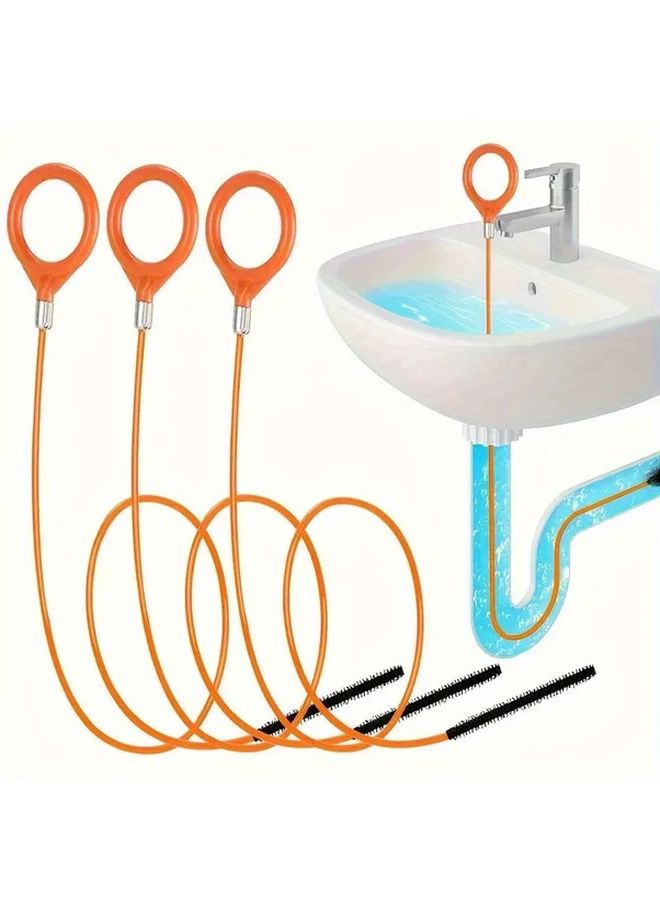 32.09 Inch Stainless Steel Drain Cleaning Hook 2pcs Durable Nylon Coated Flexible Snake Tool for Sinks Showers - Image 2