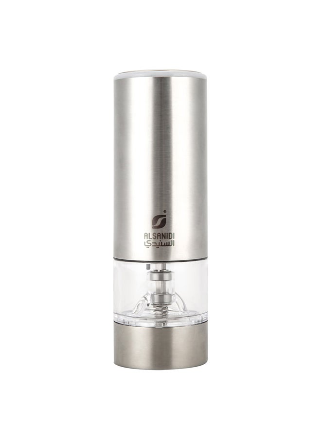 AL SANIDI - Electric coffee grinder for trips, Silver, 5.5x5.5x22 Cm - Image 1