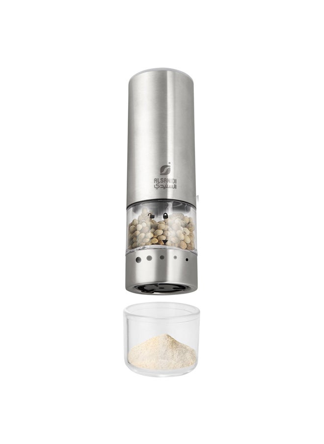 AL SANIDI - Electric coffee grinder for trips, Silver, 5.5x5.5x22 Cm - Image 1