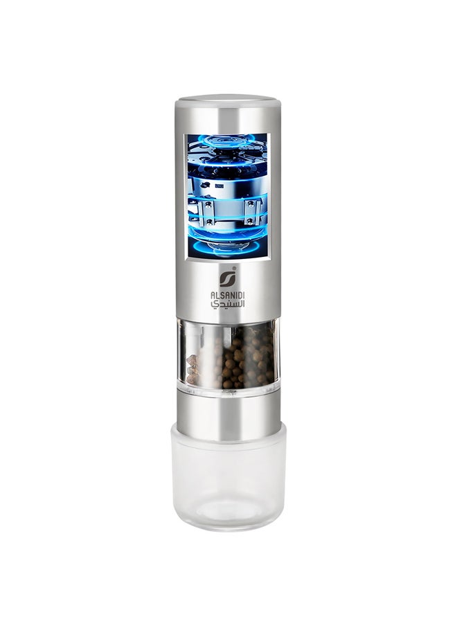 AL SANIDI - Electric coffee grinder for trips, Silver, 5.5x5.5x22 Cm - Image 1