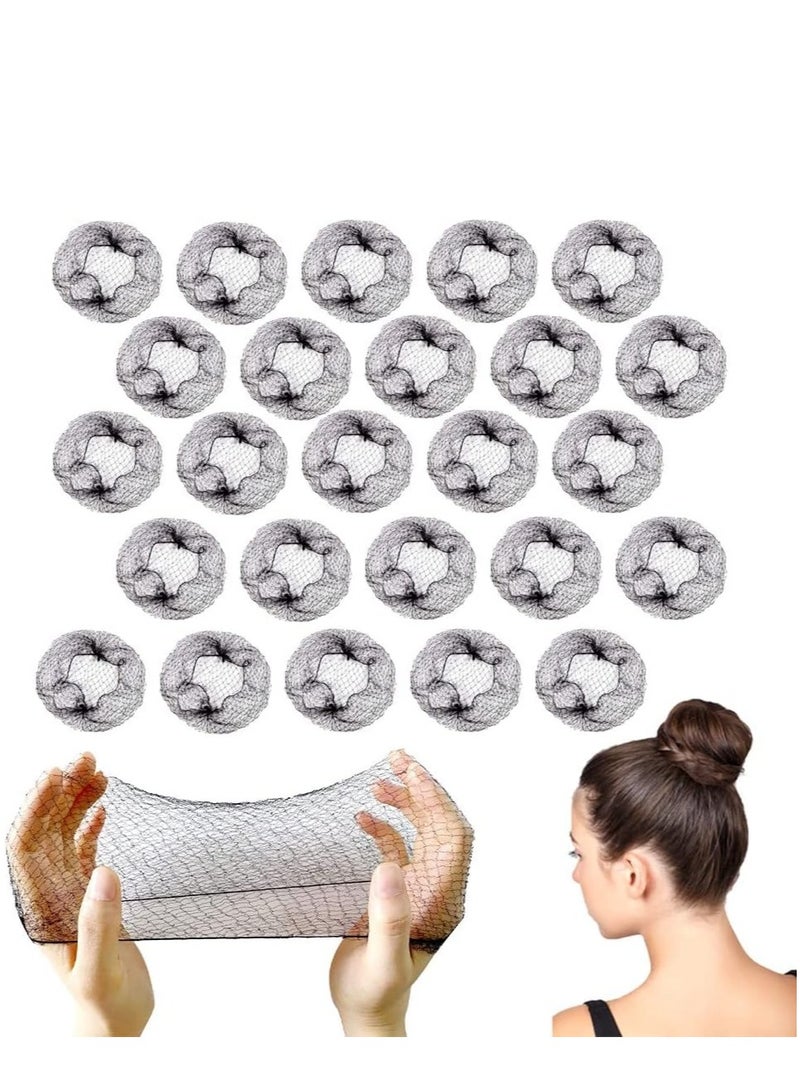 Generic 20 Pcs Invisible Hair Net - Elastic Edge Mesh Hair Bun Holder for Dance Gymnastics Women Girls Black - Image 1