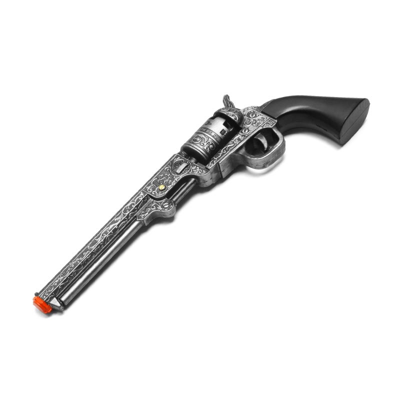 LALAPORT 13-Inch Decorative Western Classic Revolver Style, Body SMB-110 with Ornate Engravings, Suitable for Decoration, Collecting, Costuming and Cosplay, Role-Playing, Halloween (Gray) - Image 3