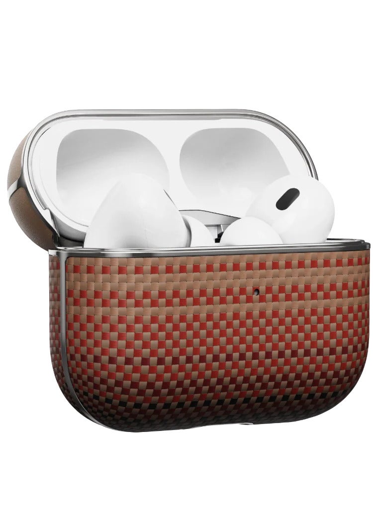 بيتاكا جراب مغناطيسي من ألياف الأراميد لسماعات AirPods Pro 2 / تصميم أنيق بملمس مزدوج / تصميم خارجي متين / متوافق مع MagSafe / خفيف الوزن - لون غروب الشمس - Image 1