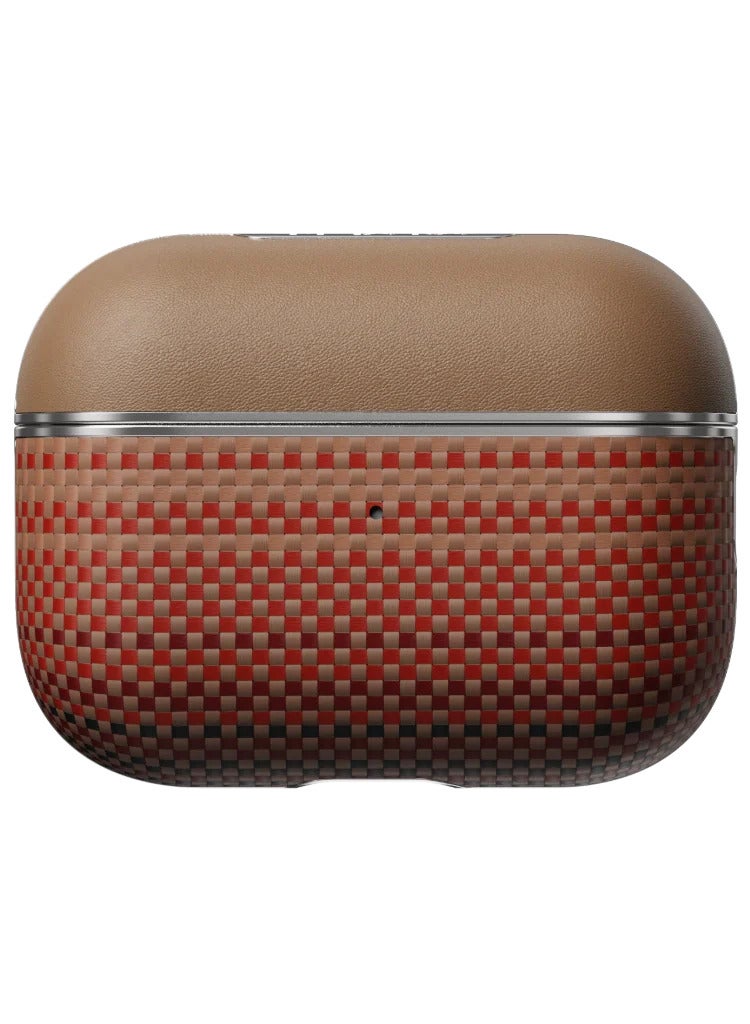 بيتاكا جراب مغناطيسي من ألياف الأراميد لسماعات AirPods Pro 2 / تصميم أنيق بملمس مزدوج / تصميم خارجي متين / متوافق مع MagSafe / خفيف الوزن - لون غروب الشمس - Image 2