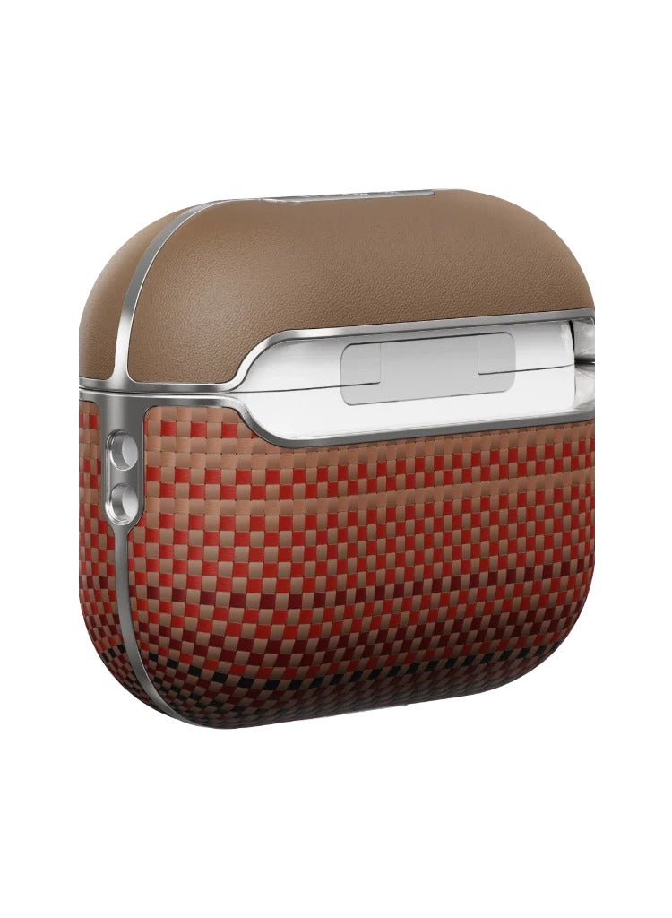 بيتاكا جراب مغناطيسي من ألياف الأراميد لسماعات AirPods Pro 2 / تصميم أنيق بملمس مزدوج / تصميم خارجي متين / متوافق مع MagSafe / خفيف الوزن - لون غروب الشمس - Image 3