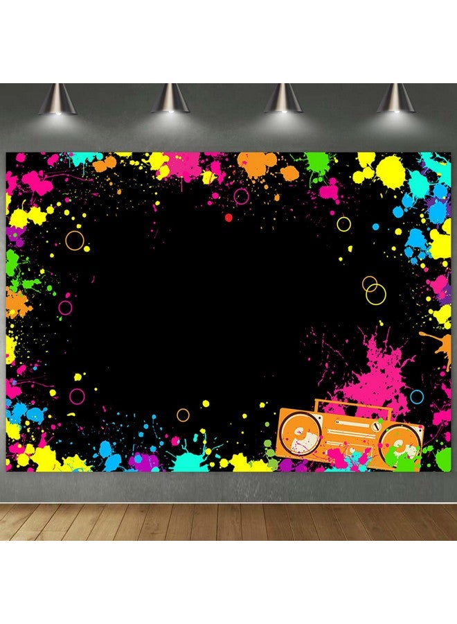 افيزانو دعونا توهج ترشيش خلفية الصورة توهج النيون خلفية حفلة 7X5Ft Blacklight ديسكو الرجعية الرقص لوازم الديكور حفلة عيد ميلاد راية - Image 1