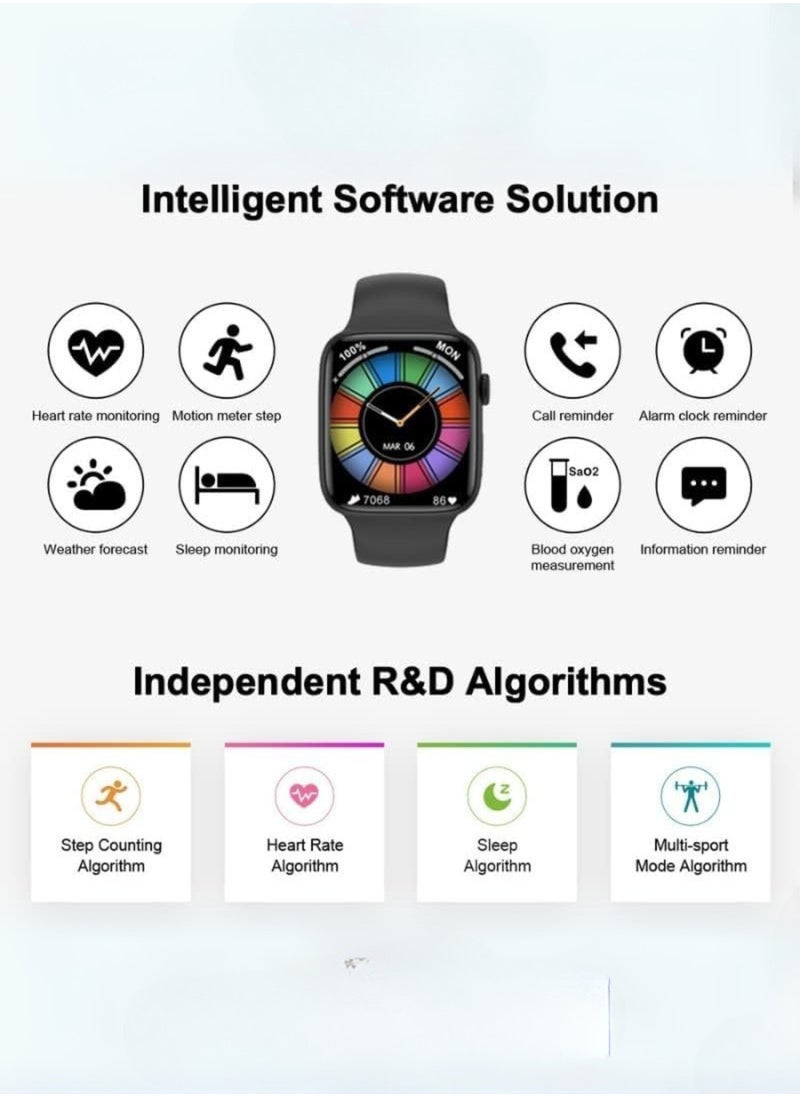 DT NO.I - Pro 8 Smart Watch with Bluetooth Calling, Long Battery Life, Fitness & Heart Rate Monitor, Business & Sports Smartwatch for Men and Women – Gray - Image 1