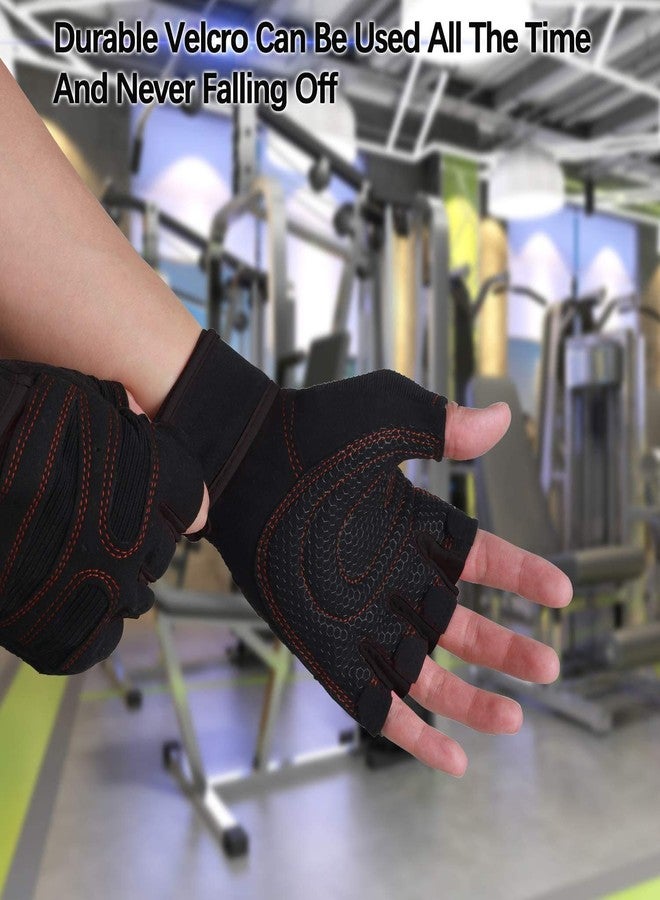 serveuttam Ventilated Workout Gloves Men Women, Gym Exercise Gloves, Weight Lifting Gloves with High Elastic Wrist Strap, Suit for Dumbbell, Exercise,Cycling, Fitness, Cross Training (One Size) - Image 3