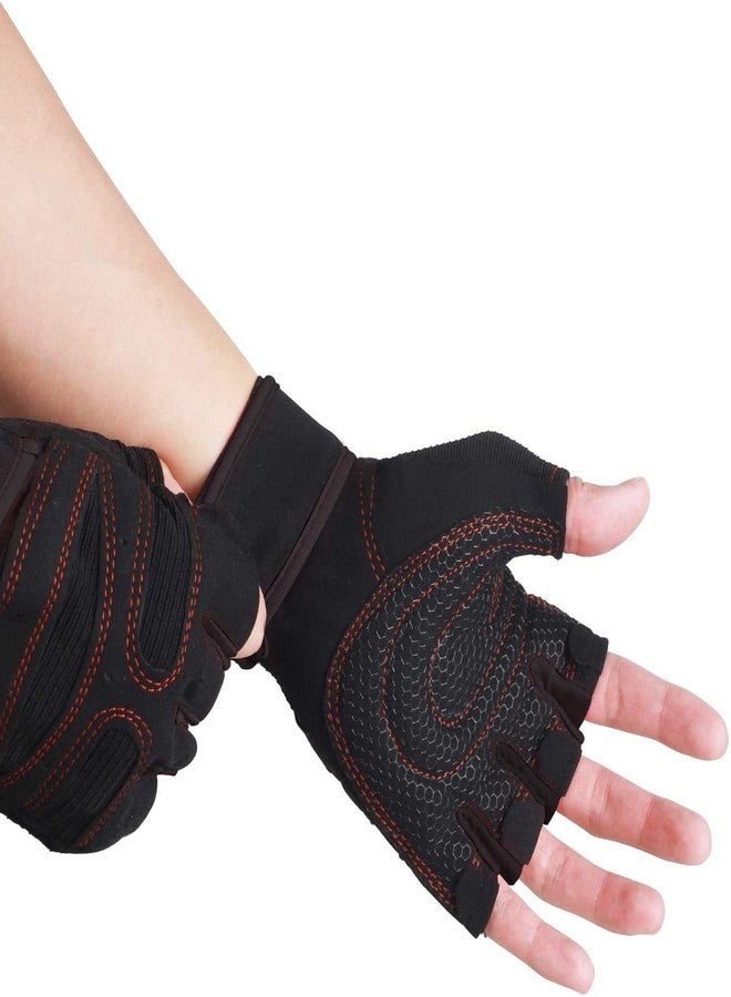 serveuttam Ventilated Workout Gloves Men Women, Gym Exercise Gloves, Weight Lifting Gloves with High Elastic Wrist Strap, Suit for Dumbbell, Exercise,Cycling, Fitness, Cross Training (One Size) - Image 1