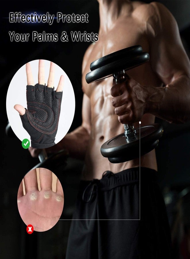 serveuttam Ventilated Workout Gloves Men Women, Gym Exercise Gloves, Weight Lifting Gloves with High Elastic Wrist Strap, Suit for Dumbbell, Exercise,Cycling, Fitness, Cross Training (One Size) - Image 4
