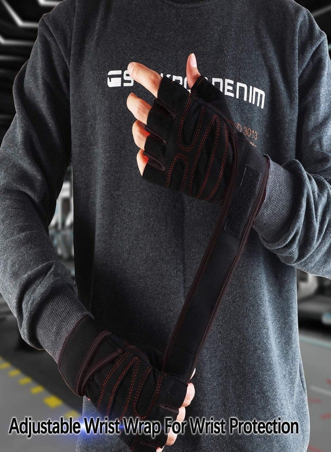 serveuttam Ventilated Workout Gloves Men Women, Gym Exercise Gloves, Weight Lifting Gloves with High Elastic Wrist Strap, Suit for Dumbbell, Exercise,Cycling, Fitness, Cross Training (One Size) - Image 5