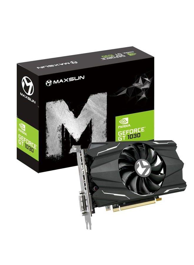 MAXSUN بطاقة الرسوميات GEFORCE GT 1030 بسعة 4GB GDDR4 بتصميم Mini ITX، HDMI، DVI-D، نظام تبريد بمروحة واحدة - Image 1