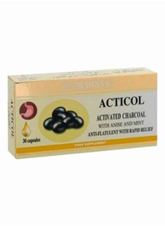 MARNYS Acticol ACTIVATED CHARCOAL   With ANISE AND MINT  30 Capsules 