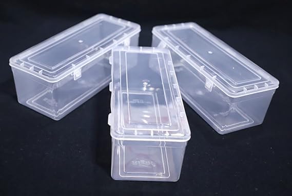 Ewings Multipurpose Plastic Rectangular Stackable Organizer Storage Container Box Combo Transparent Boxes for Jewellery/Medicines/Stationery/Cosmetics/Accessories(Pack of 3) - Image 2
