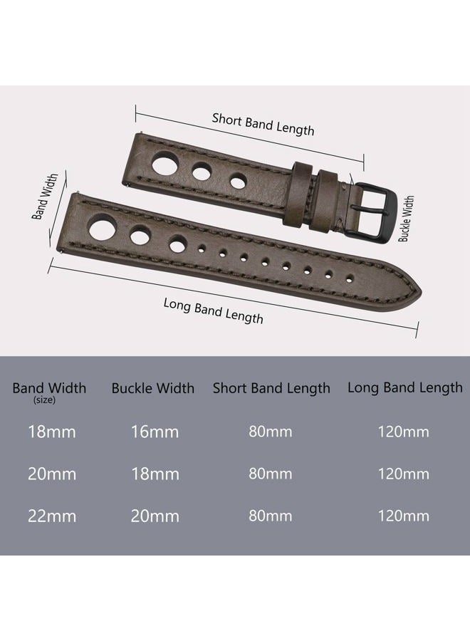 BISONSTRAP Rally Watch Bands, Waxed Leather Watch Straps for Men, 18mm, Taupe (Grey) with Black Buckle - Image 5