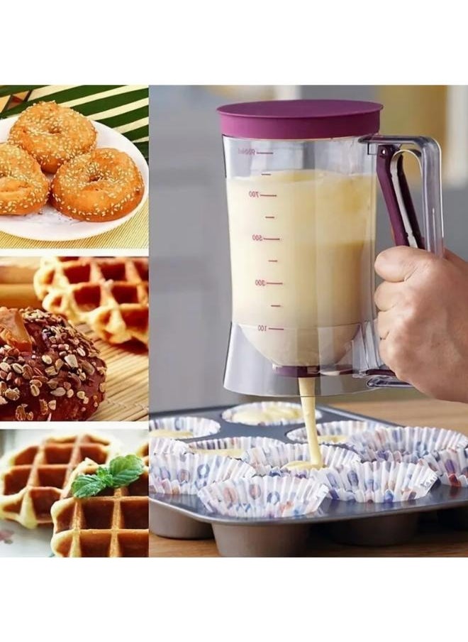 Generic - 900ml Manual Batter Dispenser Pancake Batter Dispenser Great for Cupcakes Pancakes Waffles Essential Tool for Kitchen Baking - Image 1