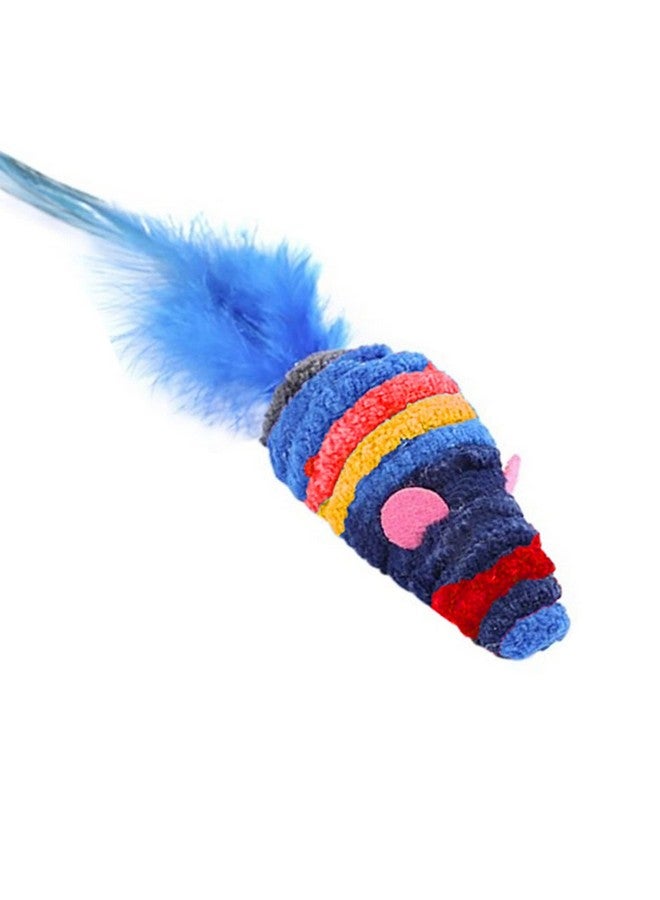 Emily Pets Cat Feather Funny Cat Toy, Plush Colorful Mouse Toy Cute Shape Kitten Pet Catching Chasing Play Toy Cat Cartoon Interactive Toy