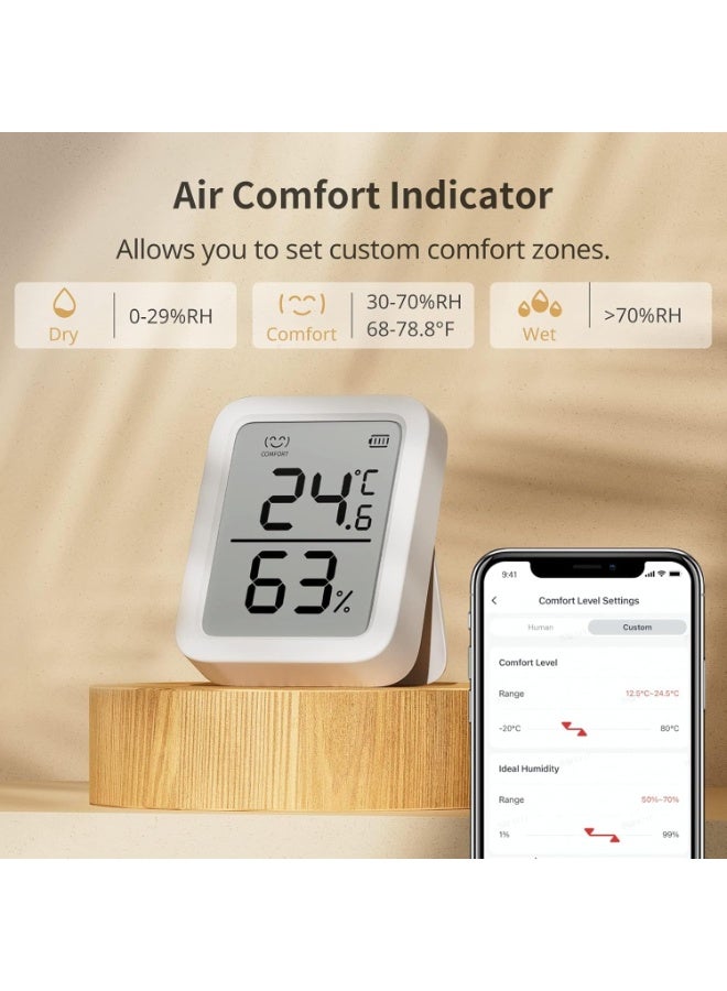 SwitchBot Indoor Bluetooth Thermometer Hygrometer Plus – Digital Temperature & Humidity Sensor with App, Data Storage, Dew Point & VPD Monitoring - Image 5
