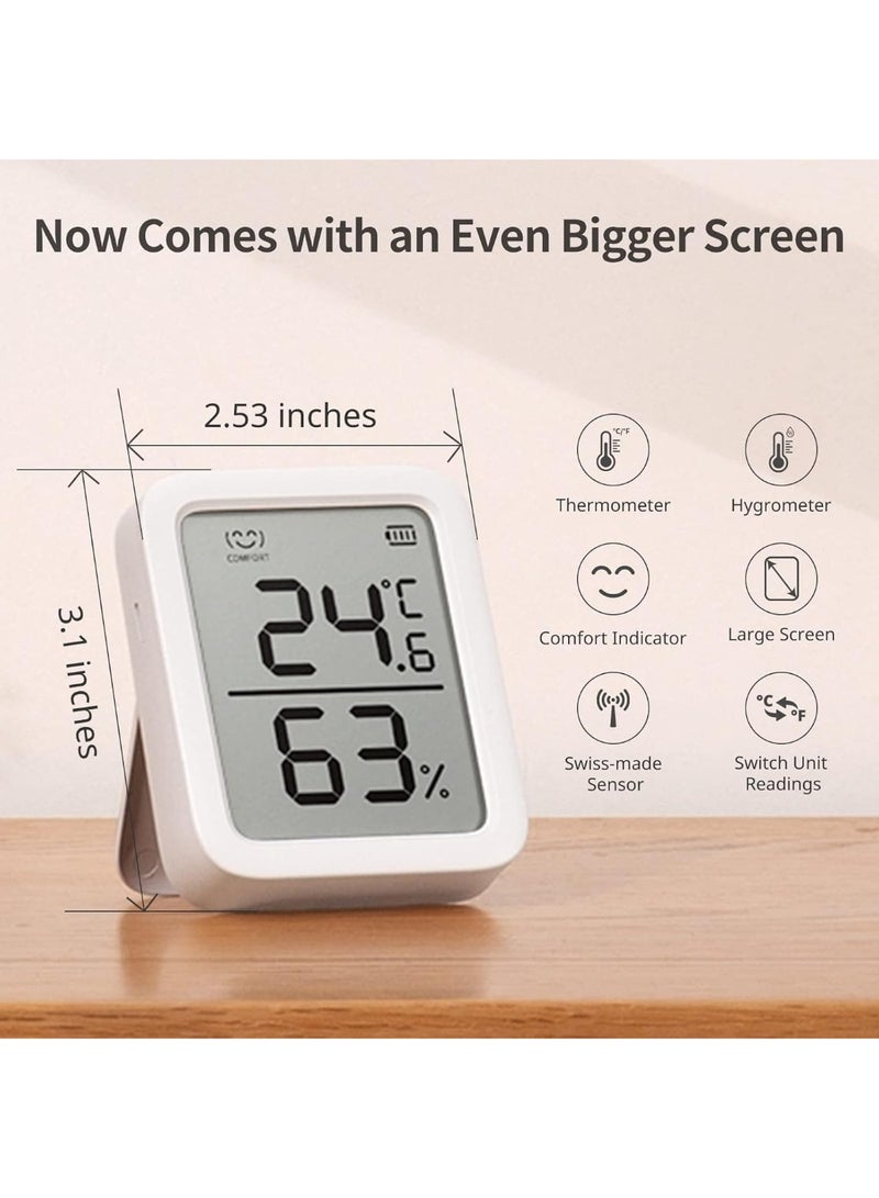 SwitchBot Indoor Bluetooth Thermometer Hygrometer Plus – Digital Temperature & Humidity Sensor with App, Data Storage, Dew Point & VPD Monitoring - Image 2