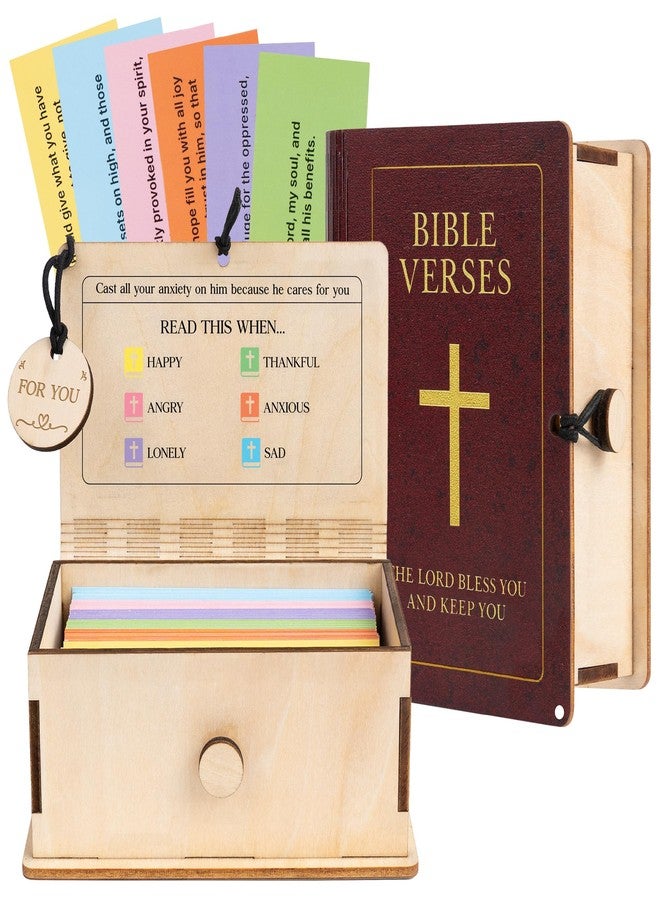 DINIZON 150 Bible Verse Box Christian Gift for Catholic Men Women Bible Verse Jar Read This When for Daily Encouragement Catholic Gift Bible Gifts - Image 1
