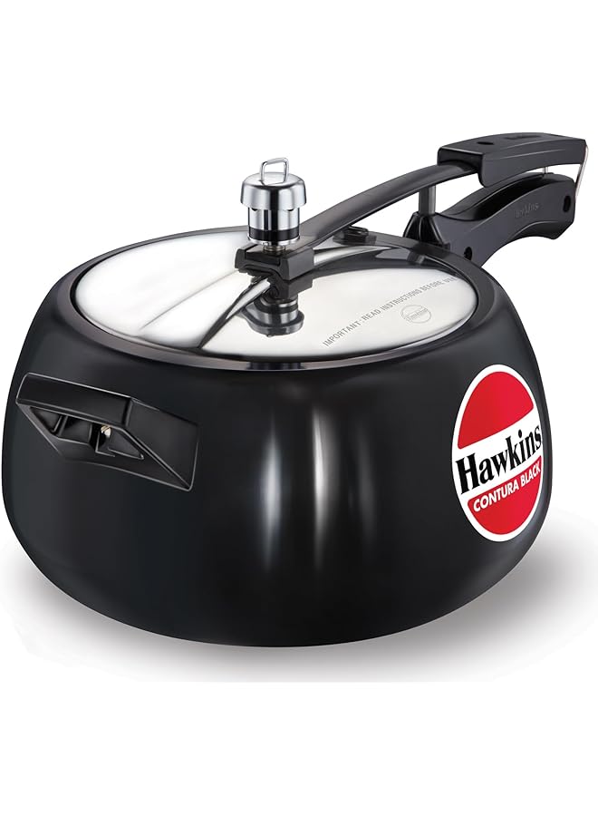 هوكينز قدر ضغط كونتورا المصنوع من الألومنيوم المؤكسد الصلب، سعة 5 لترات، لون أسود - Image 1