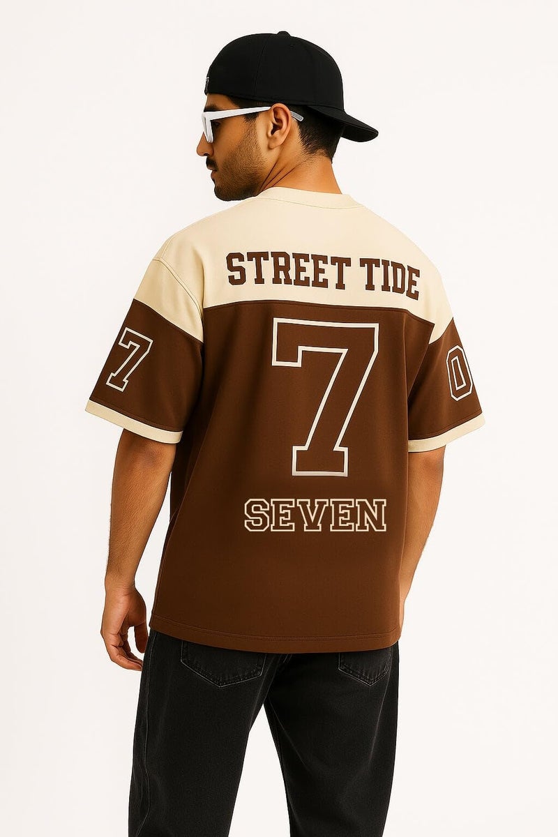 THALASI Men Cotton Jersey Aesthetic Oversized T shirts for Men | Sports Jerseys T-shirts & Half Sleeve Round Neck Printed Tshirt for Mens - Down Shoulder Loose & Baggy Fit Korean T shirt for Man & Boy - Image 2