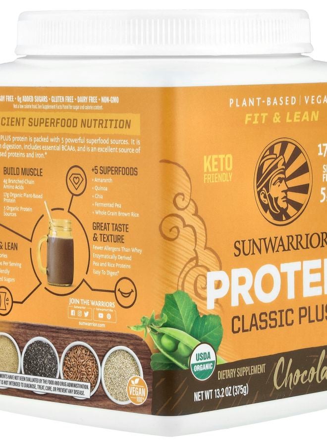 Sunwarrior Classic Plus Protein Chocolate 13.2 oz (375 g) - Image 2