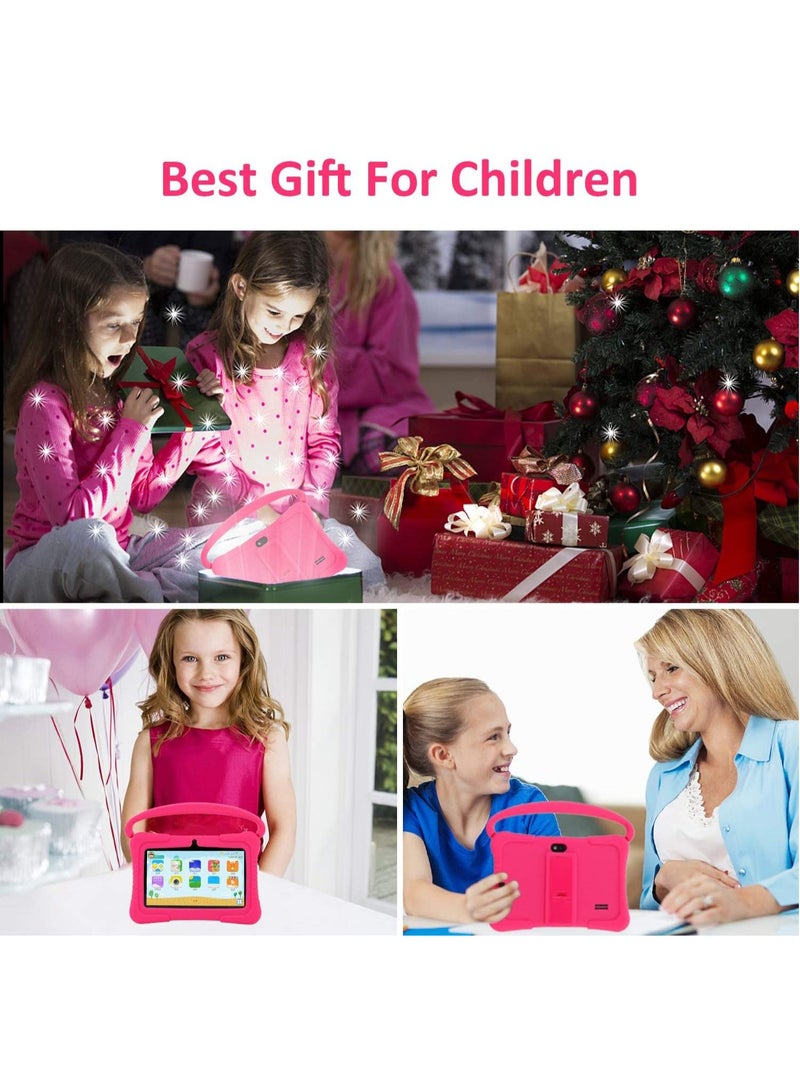 7-Inch Android Kids Tablet PC for Study Education, 1G RAM 16G ROM WiFi 1024*600 Children Tablets with Silicone Tablet Case (Pink)  - Image 5