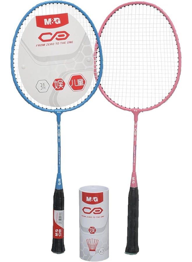 M&G Racket Set, 2 Rackets with 3 Badminton Balls, Complete Play, Durable Set - Image 1