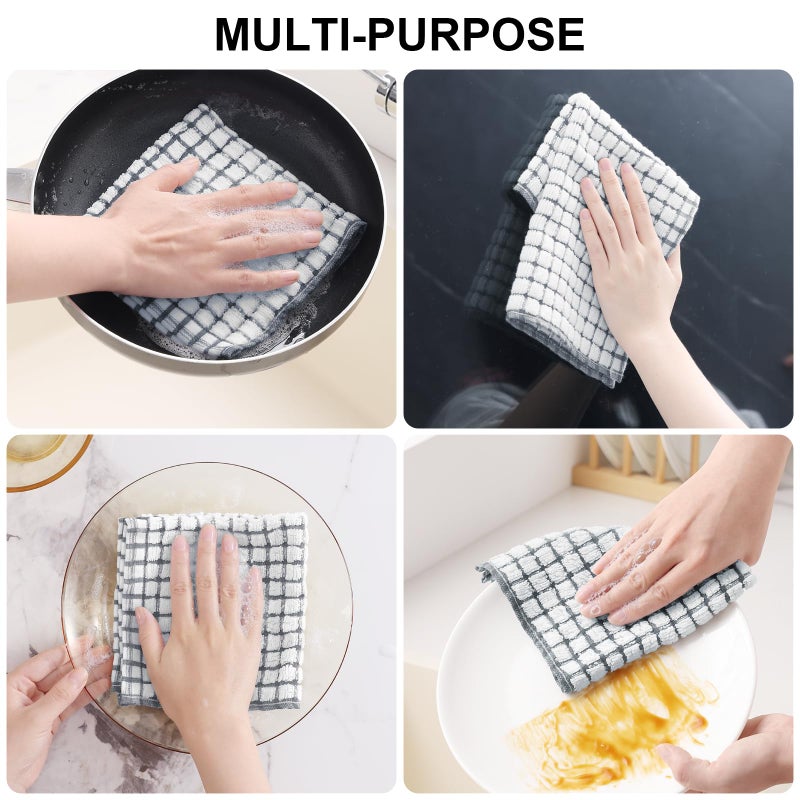Kitinjoy Cotton 8 Pack Terry Kitchen Dish Cloths  12 X 12 Inches Super Soft And Absorbent Dish Rags  Quick Drying Dish Towels For Washing Dishes  Multi-Colored - Image 4
