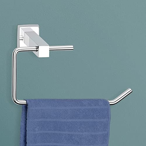 Primax Square Stainless Steel Towel Ring for Bathroom/Wash Basin/Napkin-Towel Hanger/Bathroom Accessories (Chrome) - Image 1