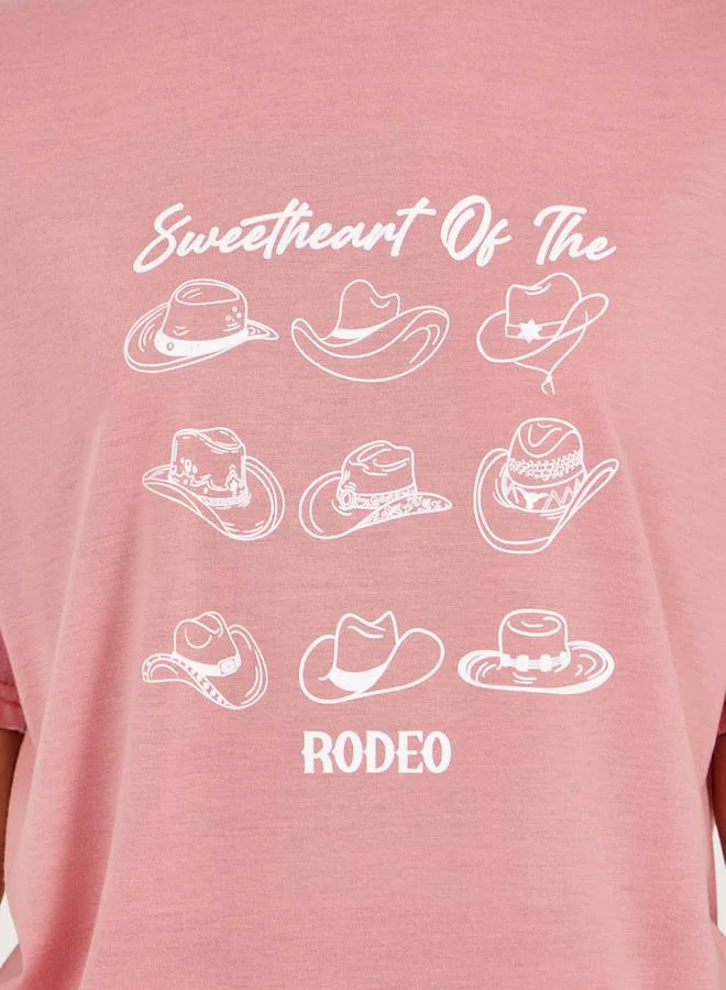 ستايلي Sweetheart Of The Rodeo Print T-Shirt and Shorts Set