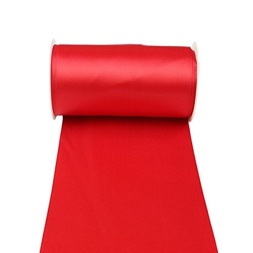 Ribbonitlux 4" Wide Double Face Satin Ribbon 5 Yards (250-Red), Set for Grand Opening Ceremonies, Ribbon Cutting, Chair Sashes, Wedding and Craft - Image 3