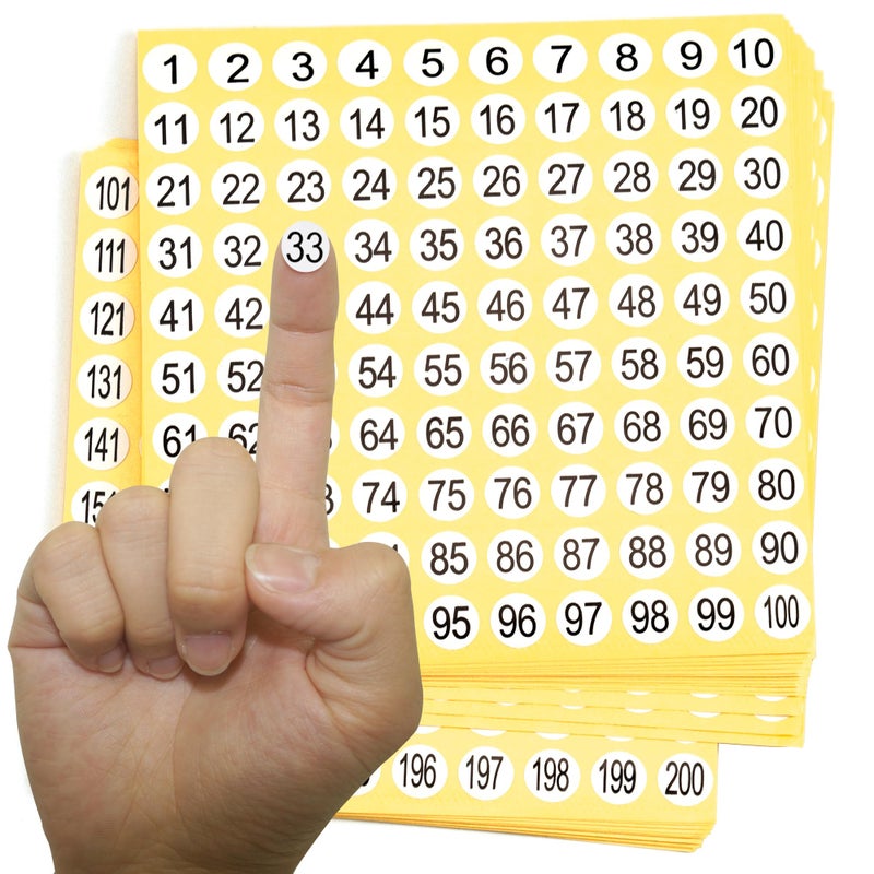 1200 Round Number Stickers Labels 15 Sets 3000 Self Adhesive Labels Small Consecutive Number Decals Signs Inventory Stickers for Organizing and Storage Classification