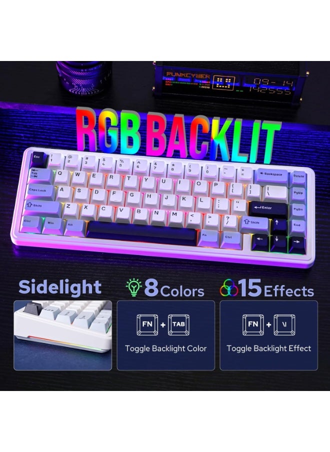 AULA F65 65% Wireless Mechanical Keyboard, Hot Swappable Reaper Switch Gasket Custom Gaming Keyboard with Five-Layer Padding, RGB Backlit, Bluetooth/2.4GHz/USB-C  - Image 3