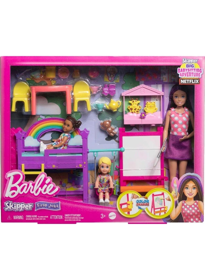 Barbie Skipper First Jobs Babysitters Ultimate Daycare Playset with 3 Dolls, Furniture & 15+ Accessories - Image 1