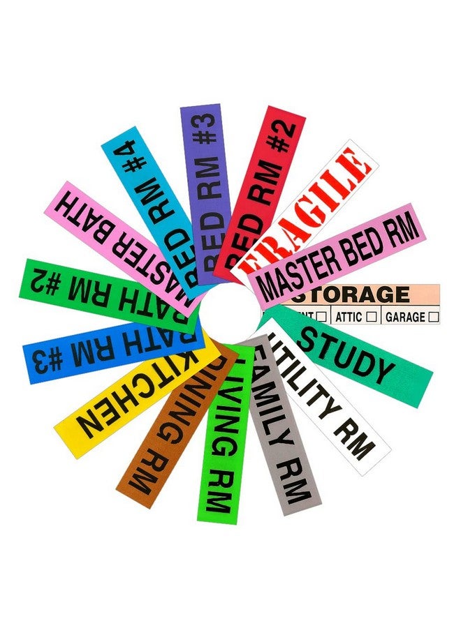 تاج-أه-روم ملصقات نقل ملونة للصناديق، 800 قطعة مع ملصقات قابلة للكسر، ملصقات نقل للصناديق ملونة، ملصقات تعبئة للصناديق المتحركة - Image 1