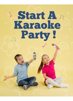 ELTRAZONE 2-Pack Kids Karaoke Microphones: Portable Bluetooth Singing Toys in Blue & Rose Gold - Perfect Birthday Gifts  - Image 2