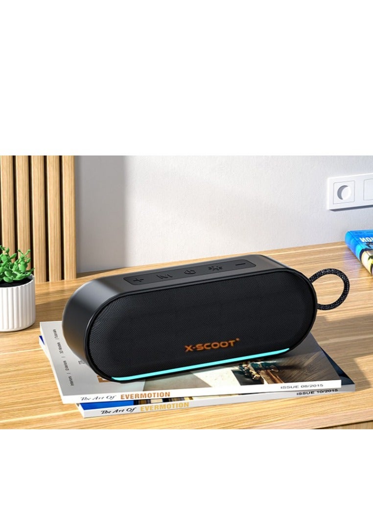 أكس-سكوت مكبر صوت بلوتوث محمول X-SCOOT XS-608 - مكبر صوت لاسلكي مع شحن من النوع C ودعم بطاقة TF - أسود - Image 1