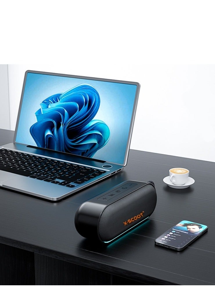أكس-سكوت مكبر صوت بلوتوث محمول X-SCOOT XS-608 - مكبر صوت لاسلكي مع شحن من النوع C ودعم بطاقة TF - أسود - Image 5