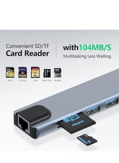 Generic USB C Hub Docking Station, 8 in 1 USB C Dongle with 4K@60Hz HDMI, RJ45 Ethernet, 100W PD, SD/TF Card Reader, 2 USB Ports, USB Type C Hub for MacBook Pro Air M1 Dell XPS Nintendo Switch  - Image 3
