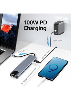 Generic USB C Hub Docking Station, 8 in 1 USB C Dongle with 4K@60Hz HDMI, RJ45 Ethernet, 100W PD, SD/TF Card Reader, 2 USB Ports, USB Type C Hub for MacBook Pro Air M1 Dell XPS Nintendo Switch  - Image 4