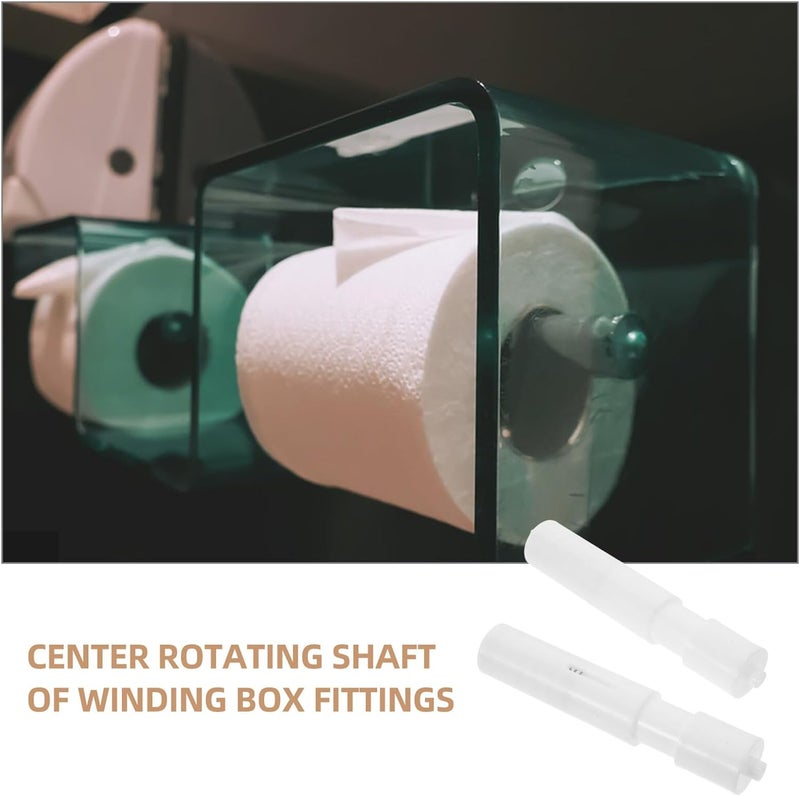 Replacement Toilet Paper Roller Rods, 2pcs Spring Loaded Retractable Spindle Shafts for Inserted Toilet Tissue Roll Holder, Thickened Ceramic Core Bathroom Paper Holder Accessories - Image 5