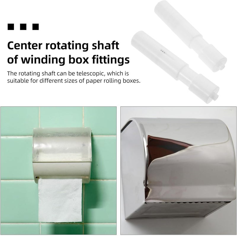 Replacement Toilet Paper Roller Rods, 2pcs Spring Loaded Retractable Spindle Shafts for Inserted Toilet Tissue Roll Holder, Thickened Ceramic Core Bathroom Paper Holder Accessories - Image 3