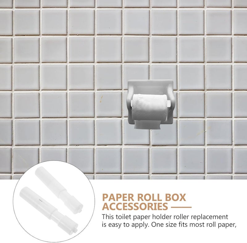 Replacement Toilet Paper Roller Rods, 2pcs Spring Loaded Retractable Spindle Shafts for Inserted Toilet Tissue Roll Holder, Thickened Ceramic Core Bathroom Paper Holder Accessories - Image 2